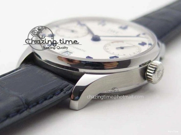 MIROTIME 0412 EasyCare Portuguese Real PR IW500705 ZF 1:1 Best Edition On Blue Leather Strap A52010 V 7310